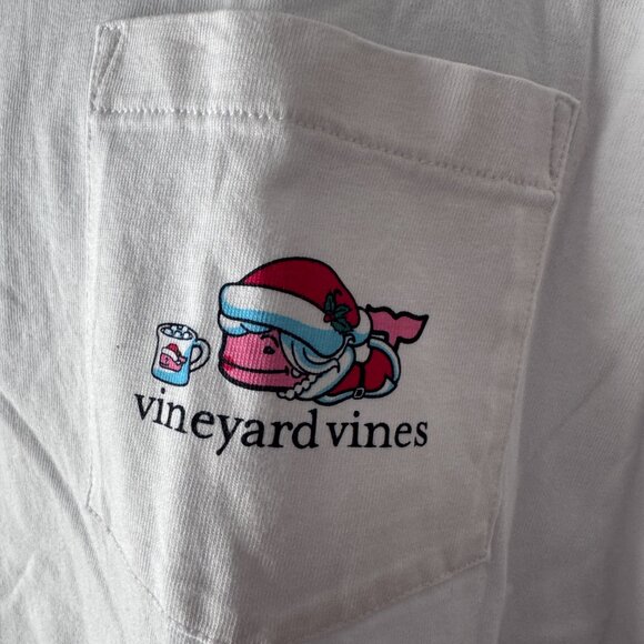 Vineyard Vines Lady. Christmas Whale Long Sleeve White Tee Size 3X - Picture 2 of 12